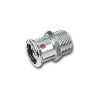 Nypel SANHA Therm, stal (Cynk/nikiel), 15 mm x 3/4'' (zw x GZ)