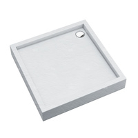 Brodzik akrylowy zintegrowany z nośnikiem Stabilsound Plus® oraz obudową akrylową przeciągniętą do podłogi Medium White Stone 90x90x16 cm, kwadratowy