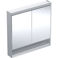 Szafka z lustrem Geberit ONE z wnęką i ComfortLight, z dwoma drzwiami, montaż natynkowy, wysokość 90 cm: B=90cm, Aluminium anodyzowane