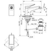 CONCA BATERIA BIDETOWA RMTD 5L PUW/M BR GUNM