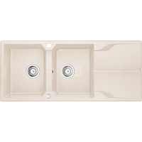 Zlew. andante beż granit 2k z/o 1160x500x224, 3,5" + osprzęt space-saver