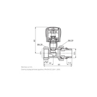 PHA-030A G1/2 WZ PN10 DN15 Zawór grzejnikowy P gwint samouszczelniający CuZn-C PN-M-75002