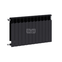 Grzejnik żeberkowy KFA Armatura G600F/12 aluminium, podłączenie boczne 672 x 966 mm, kolor czarny