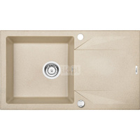 Zlew. evora piaskowy granit 1k z/o 780x440x193, 3,5" + osprzęt space-saver