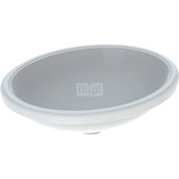 Umywalka GEBERIT Variform owalna, biała, 560mm, bez otworu na baterię, bez odpływu przelewowego, bez półki