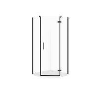 SET C518 KABINA PIĘCIOKĄTNA CITY PRAWA CZARNA 80X80X195+TAKO SLIM WIR