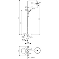 CERAFINE O SYSTEM NATRYSKOWA Z BATERIA WANNOWA SBLK