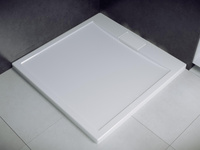 Brodzik Besco 90x90cm półokrągły biały z syfonem #BAX-90-NR