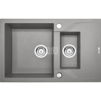 Zlew. andante szary metalik granit 1,5k z/o 780x490x194, 3,5" + osprzęt space-saver