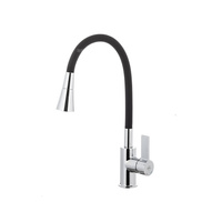 Bateria RUMBA Duo kuchenna stojąca z elastyczną wylewką, chrom-czarny