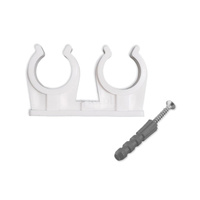 Uchwyt podwójny do rur ze śrubą i kołkiem 28 ( 1 op. 50 szt. ) 