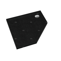 Schedpol Brodzik akrylowy Standard Plus Caspar New Black Stone 90x90x5 cm, pięciokątny