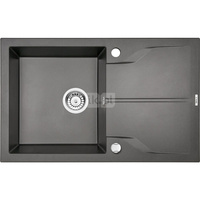 Zlew. andante antracyt metalik granit 1k z/o 780x490x194, 3,5" + osprzęt space-saver