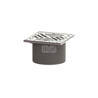 Kratka KESSEL kwadratowa ze stalowai nierdzewnej 138x138mm do wpustu