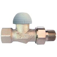 Zawór grzejnikowy termostatyczny HERZ TS-98-V prosty z nastawą wstępną, połączenie 1/2'' (niklowanie)