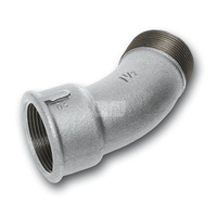 Łuk 45' SANHA 40#, żeliwo (cynk/nikiel) (ocynk), 1 1/2'' (GW x GZ)