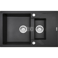 Zlew. andante grafit metalik granit 1,5k z/o 780x490x194, 3,5" + osprzęt space-saver nero