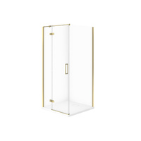 SET C547 KABINA CITY LEWA ZŁOTA 80X80X195+TAKO SLIM BIAŁY MAT WIR