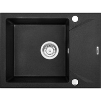 Zlew. evora grafit metalik granit 1k z/ko 590x440x193, 3,5" + osprzęt space-saver