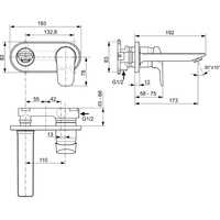 CERAFLEX BATERIA UMYWALKOWA CHR KIT2 HORYZONTALNA