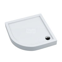 Brodzik akrylowy zintegrowany z nośnikiem Stabilsound Plus® oraz obudową akrylową przeciągniętą do podłogi Competia 90x90x14 cm R55, półokrągły