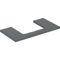 Blat pod umywalkę Geberit ONE z wycięciem, do prostokątnej umywalki nablatowej: B=89.4cm, Lava, Przekrój=Na środku, Lakierowany matowy