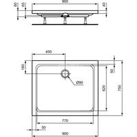 HOTLINE PROSTOKĄTNY BRODZIK 90X75