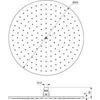 IRAIN DESZCZOWNICA OKRĄGŁA 400MM CHROME