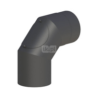 Kolano 90st. fi150mm z wyczystką, kolor czarny