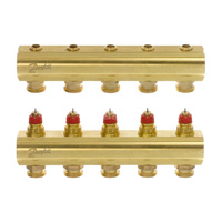 Rozdzielacz 5+5 Danfoss BIV, mosiądz