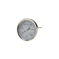 Termometr kontroli spalin tarcza 80m, czujnik 150mm, bimetaliczny, 0 do 500˚C thermometer 