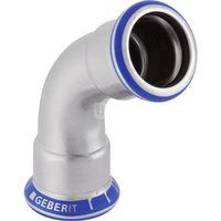 Kolano 60' GEBERIT Mapress Edelstahl, stal nierdzewna, 22 mm, DN 20 x 22 mm x DN 20 (mufa zaprasowywana x mufa zaprasowywana), (głębokość: 26 mm) z uszczelką