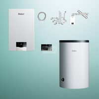 Pakiet - Kocioł gazowy jednofunkcyjny VAILLANT ecoTEC plus VC 25CS/1-5 kondensacyjny wiszący 2.8 - 26.4 kW+ Zestaw powietrzno-spalinowy + RegulatorsensoCOMFORT 720 + Zasobnik c.w.uVIH R 200/6 B