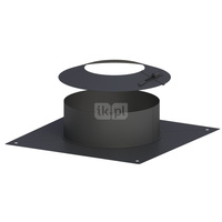 Króciec dylatacyjny fi60mm z kołnierzem malowany na czarno