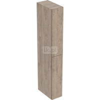 Wysoka szafka Geberit, z dwoma schowkami wysuwanymi: 24x180x48cm, Korpus i front: orzech hickory / melaminowa struktura drewna