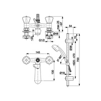 Bateria wannowa stojąca KFA Armatura STANDARD, kolor chrom