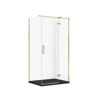 SET C566 KABINA CITY PRAWA ZŁOTA 100X80X195+TAKO SLIM CZARNY MAT WIR