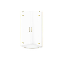 SET C620 KABINA CITY PÓŁOKR ZŁOTA 90X90X195+TAKO SLIM BIAŁY WIR