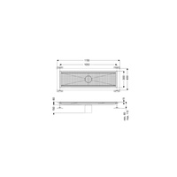 Odpływ rynnowy Ferrofix Express, 300x1047x60mm, sys.125