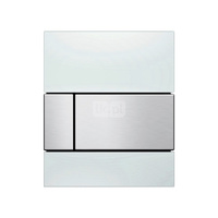 Przycisk spłukujący do stelaża do pisuaru (Mechaniczny) TECE square szkło, kolor biały / stal nierdzewna szczotkowana "anti-fingerprint"