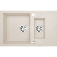 Zlew. andante beż granit 1,5k z/o 780x490x194, 3,5" + osprzęt space-saver