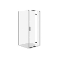 SET C507 KABINA CITY PRAWA CZARNA 90X90X195+TAKO SLIM BIAŁY MAT WIR