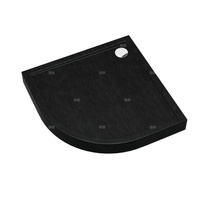 Brodzik akrylowy zintegrowany z nośnikiem Stabilsound Plus® oraz obudową akrylową przeciągniętą do podłogi Competia New Black Stone 80x80x12 cm R55, półokrągły