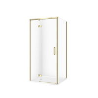 SET C275 KABINA LARGA LEWA ZŁOTA MAT 90X90X195+TAKO BIAŁY 90X4 WIR