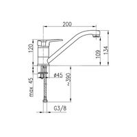 Bateria umywalkowa stojąca KFA Armatura BERYL, chrom, obrotowa, długa wylewka, montaż blat / otwór na baterię