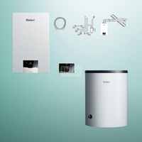 Pakiet - Kocioł gazowy jednofunkcyjny VAILLANT ecoTEC plus VC 20CS/1-5 kondensacyjny wiszący 2.8 - 21 kW+ Zestaw powietrzno-spalinowy + RegulatorsensoCOMFORT 720f + Zasobnik c.w.uVIH R 120/6 B