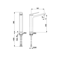 Bateria umywalkowa stojąca nablatowa KFA Armatura AMAZONIT click clack, chrom, montaż blat / otwór na baterię