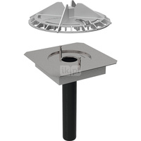 Wpust dachowy Geberit Pluvia z uniwersalnym kołnierzem przyłączeniowym d56 do rynien zbiorczych MET