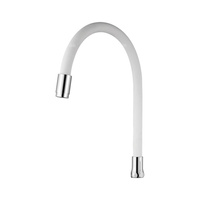 Jednofunkcyjna elastyczna wylewka do baterii, biały / chrom