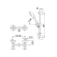 Bateria natryskowa ścienna KFA Armatura STANDARD, kolor chrom
